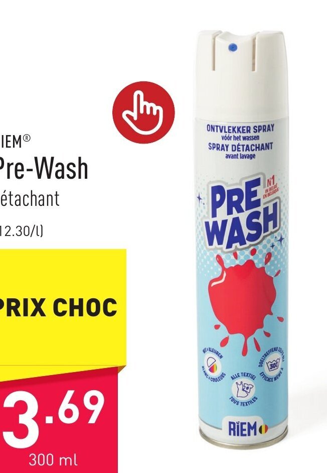 PreWash détachant 300ml promotie bij ALDI