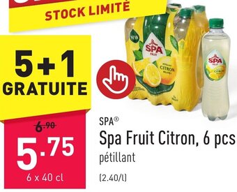 ALDI Spa Fruit Citron, 6 x 40 cl aanbieding