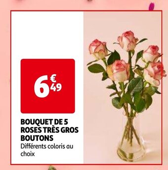 BOUQUET DE 5 ROSES TRÈS GROS BOUTONS