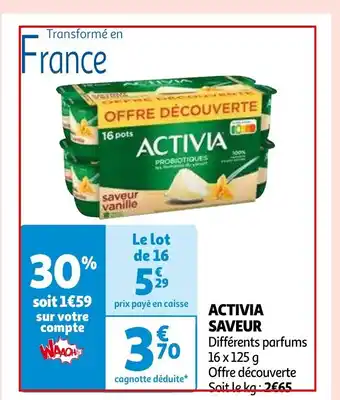 Auchan ACTIVIA SAVEUR 16 x 125 g aanbieding