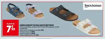 Auchan SANDALE ENFANT OU MULE ADULTE INEXTENSO aanbieding