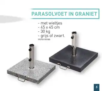 Hubo PARASOLVOET IN GRANIET 45 x 45 cm aanbieding