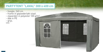 Hubo PARTYTENT "LAVAL" 300 x 400 cm aanbieding
