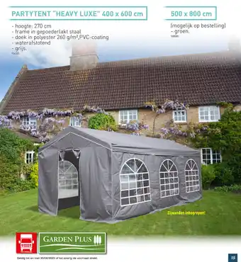 Hubo GARDEN PLUS PARTYTENT "HEAVY LUXE" 400 x 600 cm aanbieding