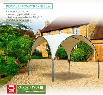 Hubo GARDEN PLUS PERGOLA "ROYAL" 380 x 380 cm aanbieding