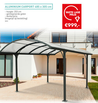 Hubo ALUMINIUM CARPORT 485 x 305 cm aanbieding