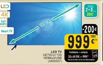 Cora LED TV 189 cm, UE75CU7100 HDMIX3/USB (3400307) aanbieding