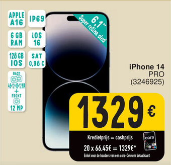 Cora iPhone 14 PRO aanbieding