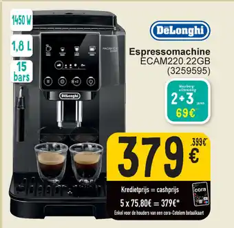 Cora DeLonghi Espressomachine ECAM220.22GB (3259595) aanbieding