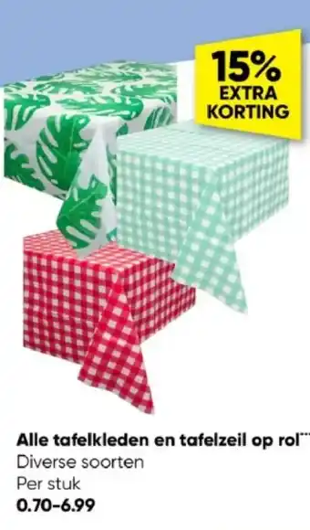 Big Bazar Alle tafelkleden en tafelzeil op rol aanbieding