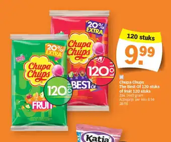 Albert Heijn Chupa chups the best of 120 stuks of fruit 120 stuks aanbieding