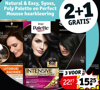 Kruidvat , Poly Palette en Perfect Mousse haarkleuring aanbieding