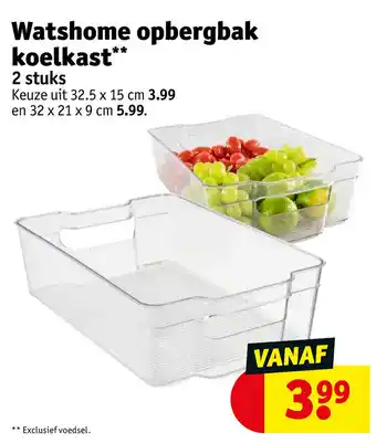 Kruidvat Watshome opbergbak koelkast** 2 stuks aanbieding