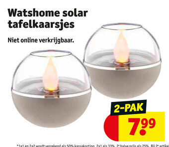 Kruidvat Watshome solar tafelkaarsjes 2-PAK aanbieding