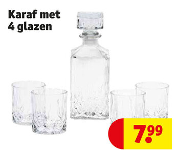 Kruidvat Karaf met 4 glazen aanbieding