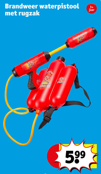 Kruidvat Brandweer waterpistool met rugzak aanbieding