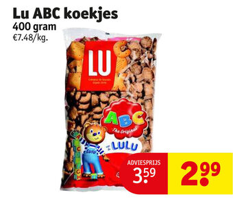 Kruidvat Lu ABC koekjes 400 gram aanbieding