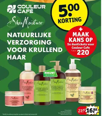 Kruidvat COULEUR CAFÉ NATUURLIJKE VERZORGING VOOR KRULLEND HAAR, Black Castor Oil Strengthen & Restore shampoo 473ml aanbieding