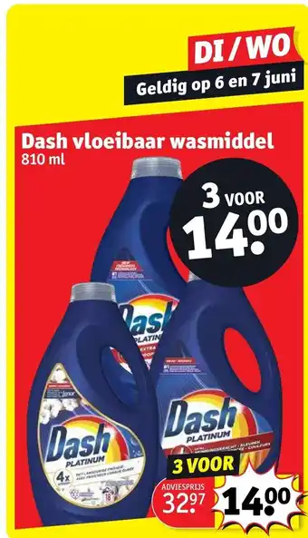 Kruidvat Dash vloeibaar wasmiddel 810 ml aanbieding