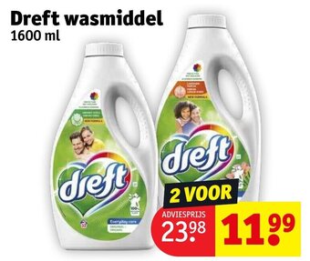 Kruidvat Dreft wasmiddel 1600 ml aanbieding