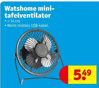 Kruidvat Watshome mini- tafelventilator aanbieding