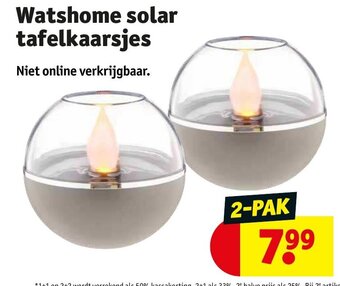 Kruidvat Watshome solar tafelkaarsjes 2-PAK aanbieding