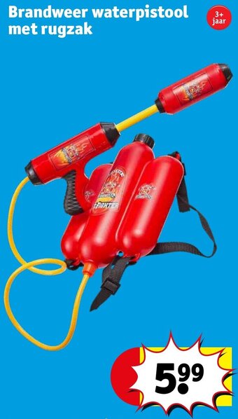 Kruidvat Brandweer waterpistool met rugzak aanbieding