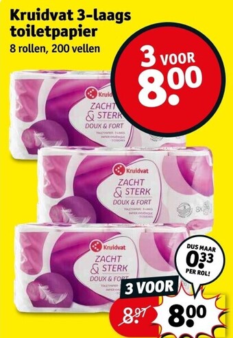 Kruidvat Kruidvat 3-laags toiletpapier aanbieding