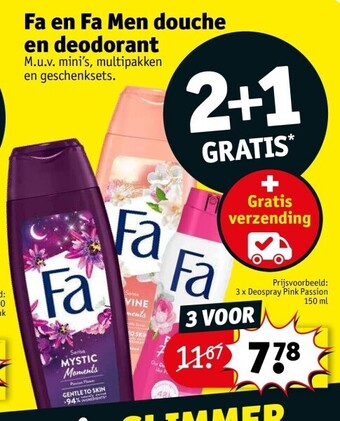 Kruidvat Fa en fa men douche en deodorant aanbieding