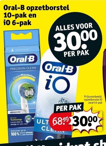 Kruidvat Oral-b opzetborstel 10-pak en io 6-pak aanbieding