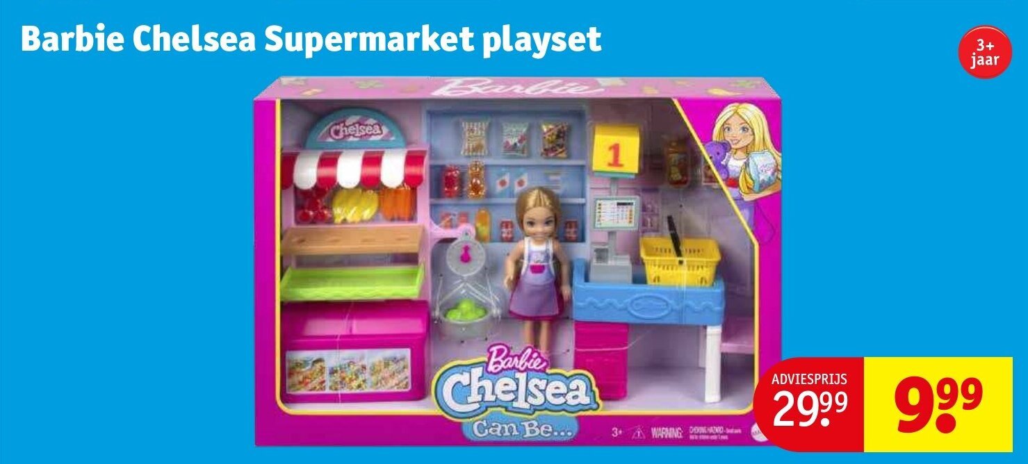 Barbie Chelsea Supermarket playset promotie bij Kruidvat