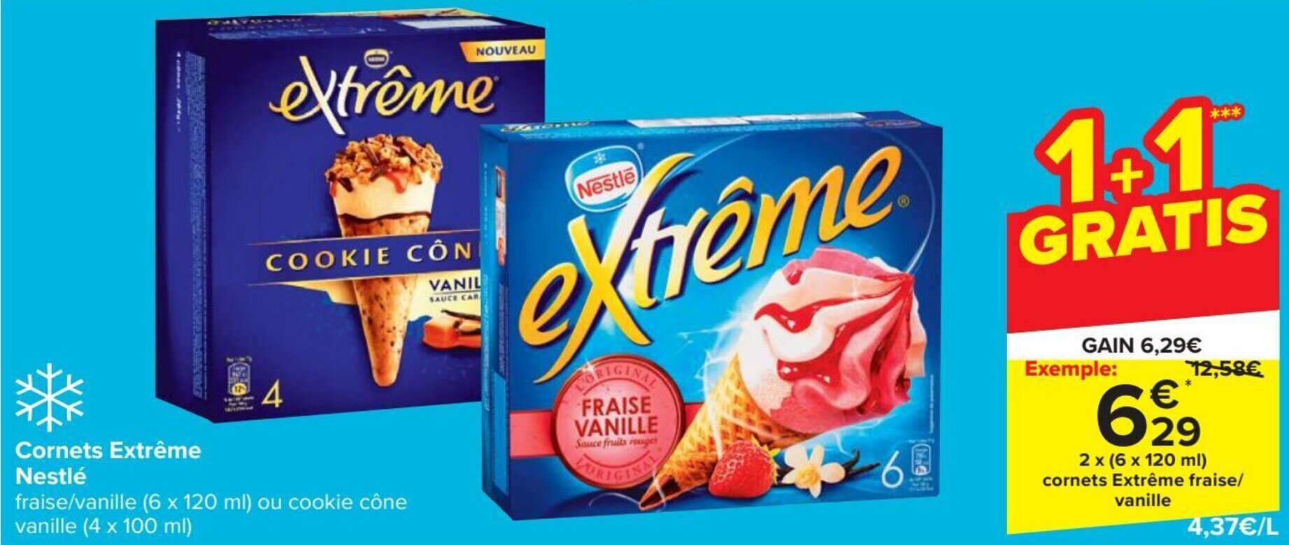 Extrême Nestlé 2 x (6 x 120 ml) promotie bij Carrefour Market