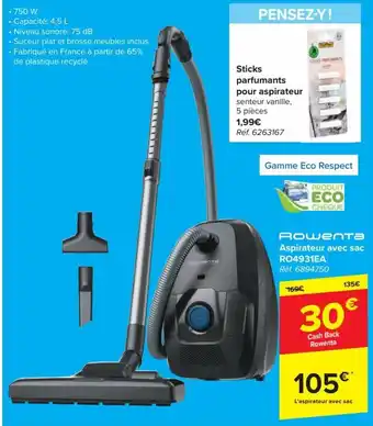 Carrefour Market Rowenta Aspirateur avec sac RO4931EA aanbieding