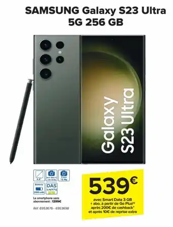 Carrefour Market SAMSUNG Galaxy S23 Ultra 5G 256 GB aanbieding