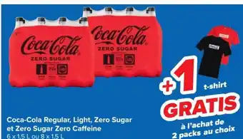 Carrefour Market Coca-Cola Regular, Light, Zero Sugar et Zero Sugar Zero Caffeine 6 x 1,5 L aanbieding
