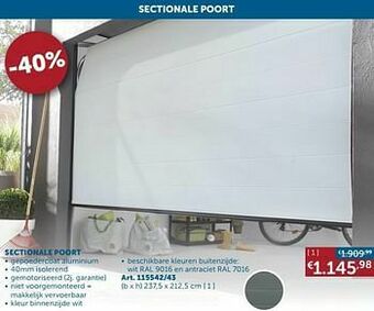 Zelfbouwmarkt Sectionale poort aanbieding