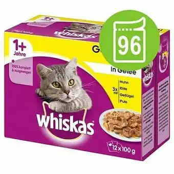 Zooplus Whiskas 1+ Classic Selectie Maaltijdzakjes Kattenvoer Voordeelpakket 96 x 85 / 100 g - Gevogelte selectie in Saus (96 x 100 g aanbieding
