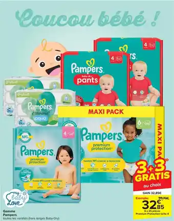 Carrefour Market Gamme Pampers 6 x 25 pieces aanbieding