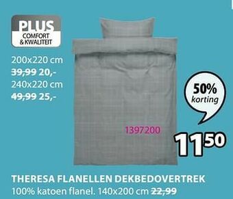Jysk Theresa flanellen dekbedovertrek aanbieding