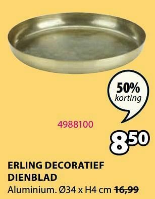 Jysk Erling decoratief dienblad aanbieding