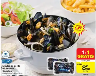 Moules de corde de Zélande Carrefour 2 x 1 kg