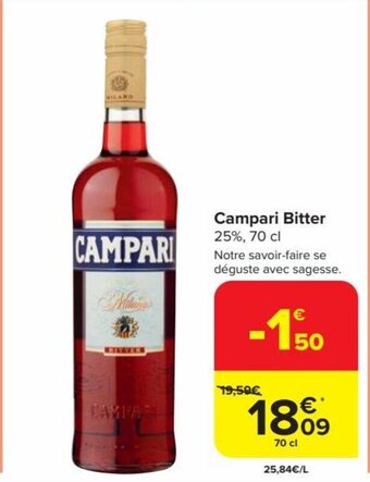 Carrefour Market Campari Bitter 25%, 70 cl aanbieding