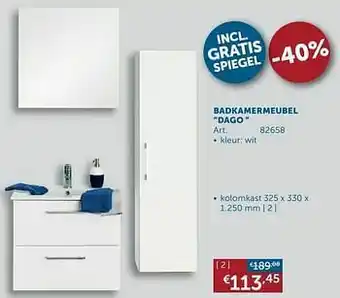 Zelfbouwmarkt Badkamermeubel dago kolomkast aanbieding