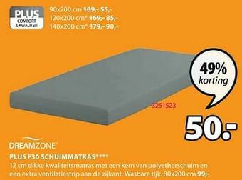 Jysk Plus f30 schuimmatras aanbieding