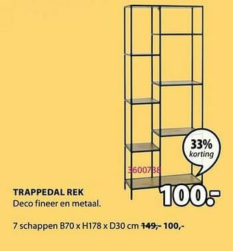 Jysk Trappedal rek 7 schappen aanbieding