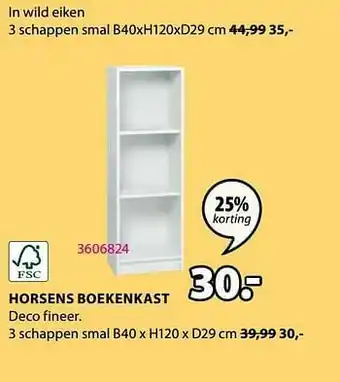 Jysk Horsens boekenkast 3 schappen smal aanbieding