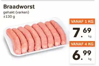 Bon Ap Braadworst gehakt (varken) ±130 g aanbieding