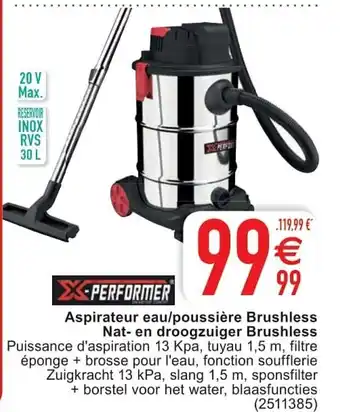 Cora Aspirateur eau/poussière Brushless Nat-en droogzuiger aanbieding