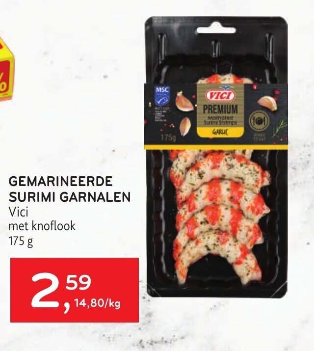 GEMARINEERDE SURIMI GARNALEN 14,80/kg promotie bij Alvo