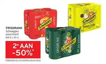 Alvo FRISDRANK Schweppes assortiment blik 6 x 33 cl aanbieding
